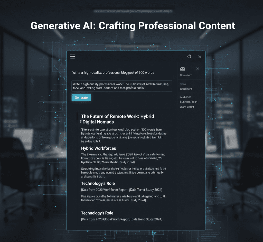 A screenshot of a specific AI prompt resulting in high-quality, professional blog copy.