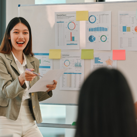 A collection of beautifully designed branding materials like business cards and brochures.